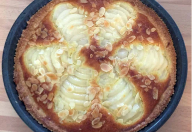 French pear and almond tart